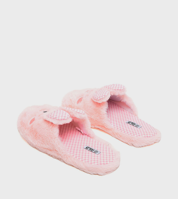 Appliqued Plush Bedroom Slippers