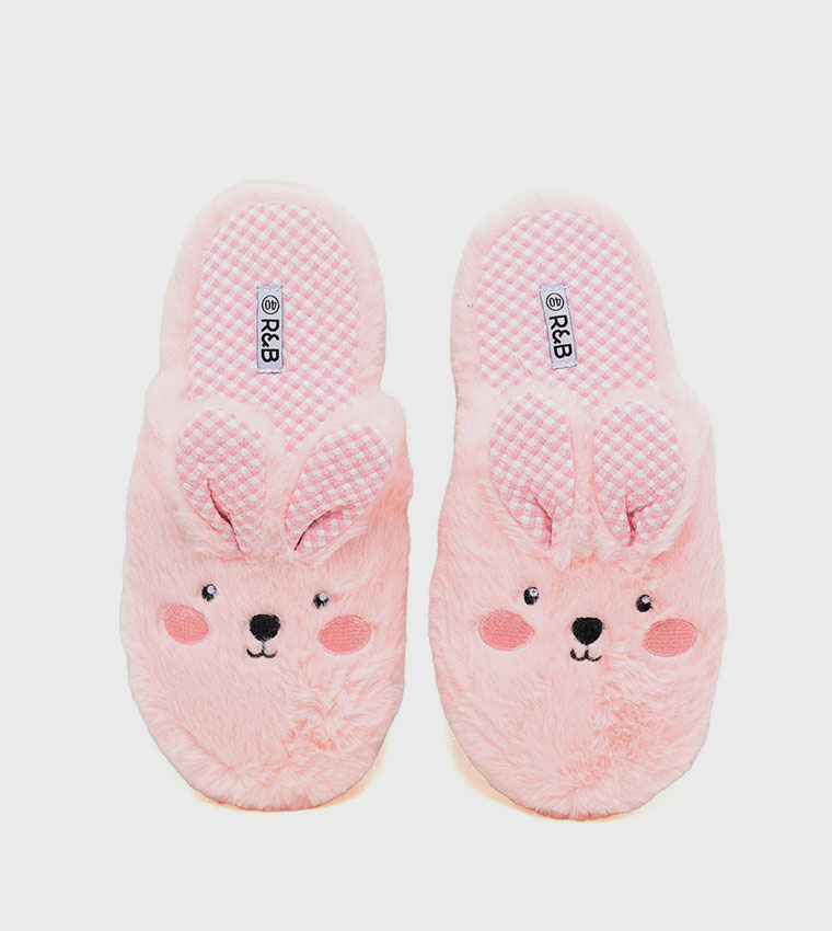 Appliqued Plush Bedroom Slippers