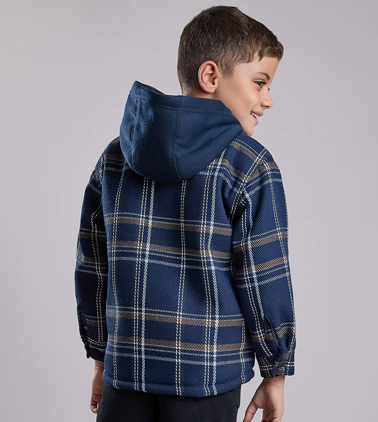 Plaid Shirt with Classic Collar and Long Sleeves