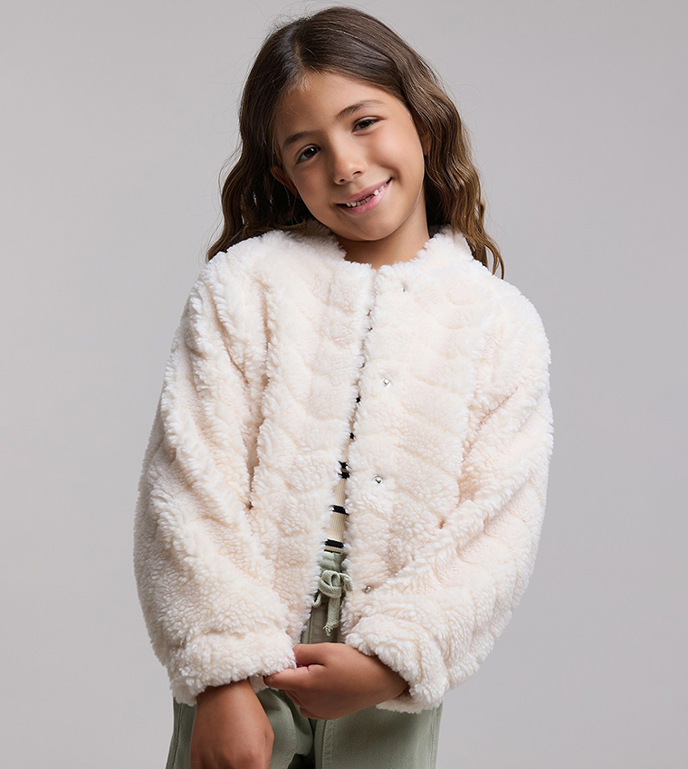 Sherpa Jacket with Button Closure