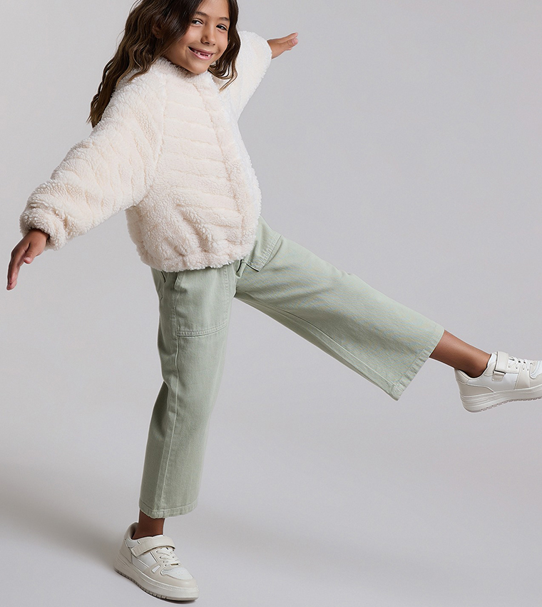 Sherpa Jacket with Button Closure