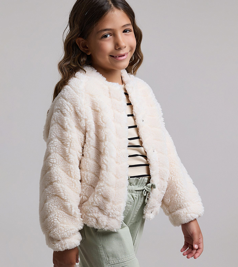 Sherpa Jacket with Button Closure