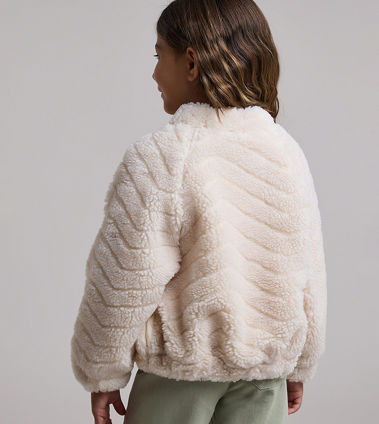 Sherpa Jacket with Button Closure