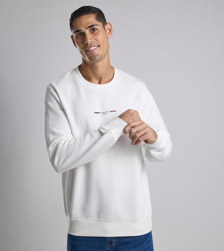 Printed Sweatshirt with Crew Neck and Long Sleeves