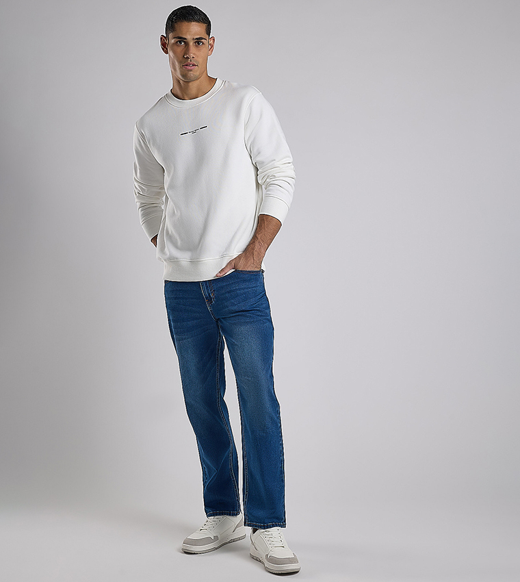 Printed Sweatshirt with Crew Neck and Long Sleeves