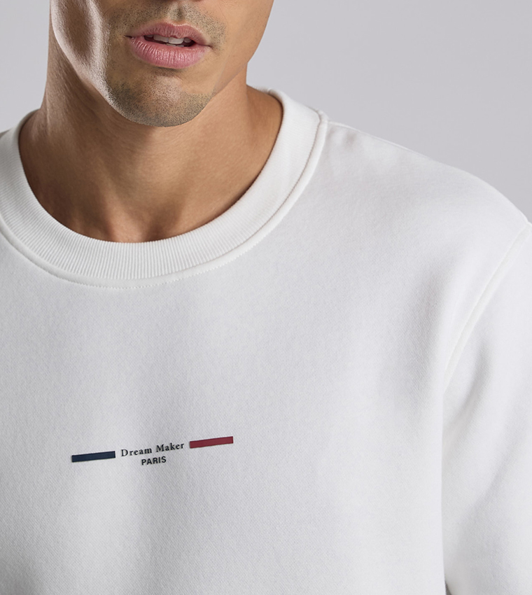 Printed Sweatshirt with Crew Neck and Long Sleeves
