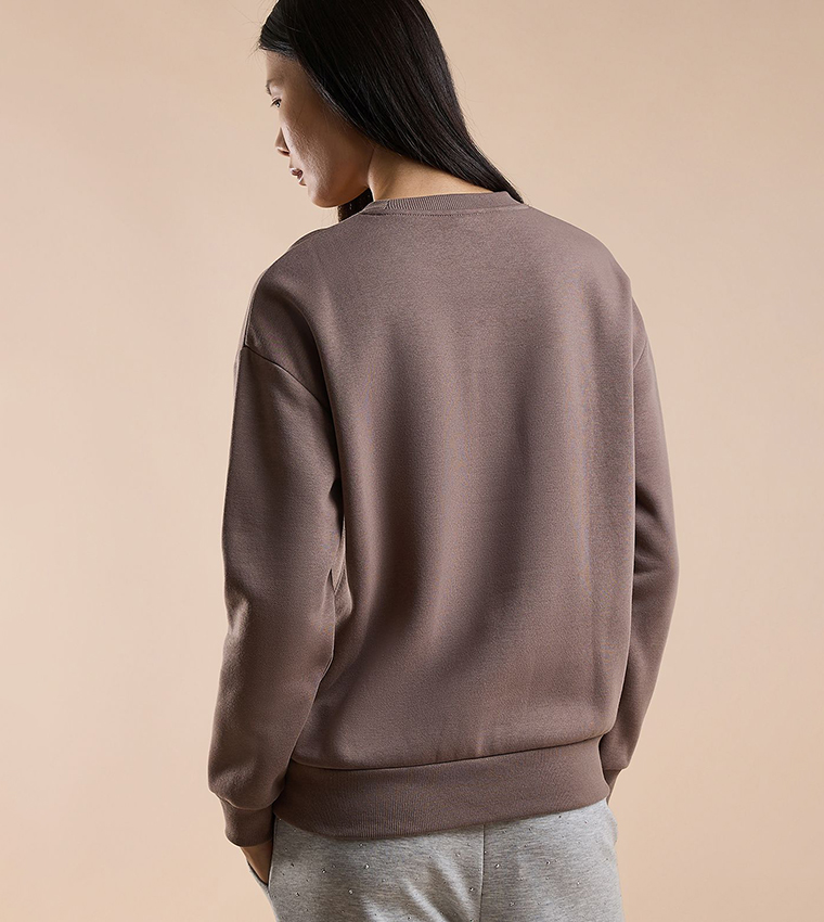 Printed Sweatshirt with Crew Neck and Long Sleeves