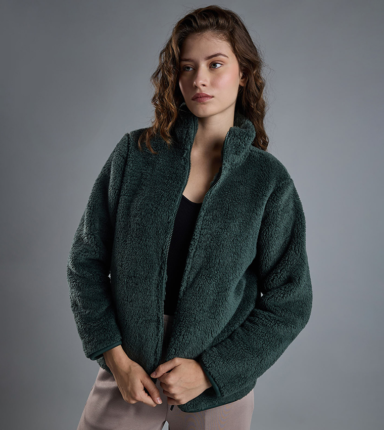 Sherpa Jacket with Zipper Closure