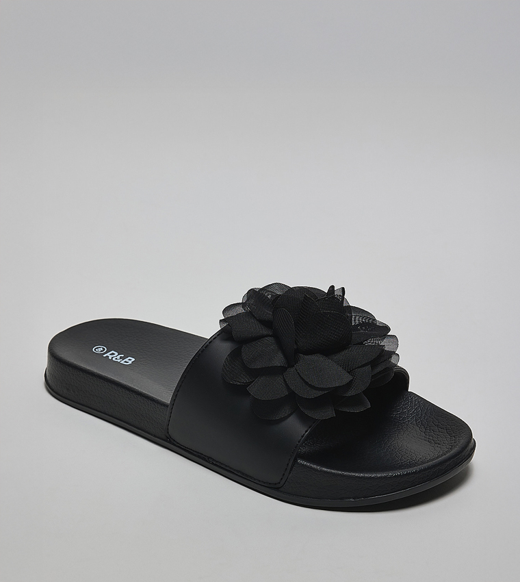 Flower Appliqued Slides