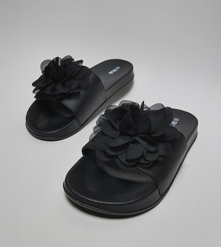 Flower Appliqued Slides