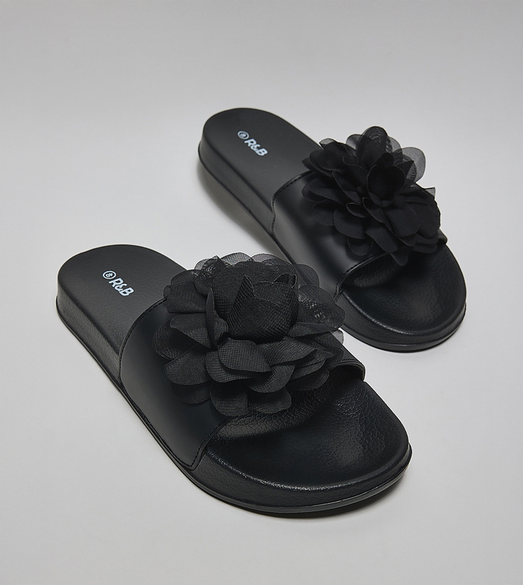 Flower Appliqued Slides