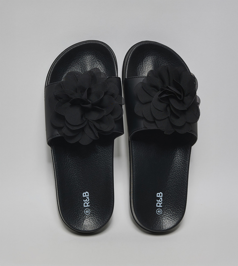 Flower Appliqued Slides