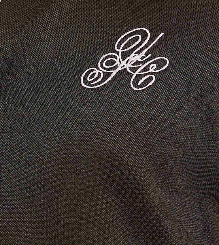 Embroidery Detail Shirt with Stand Collar and Short Sleeves