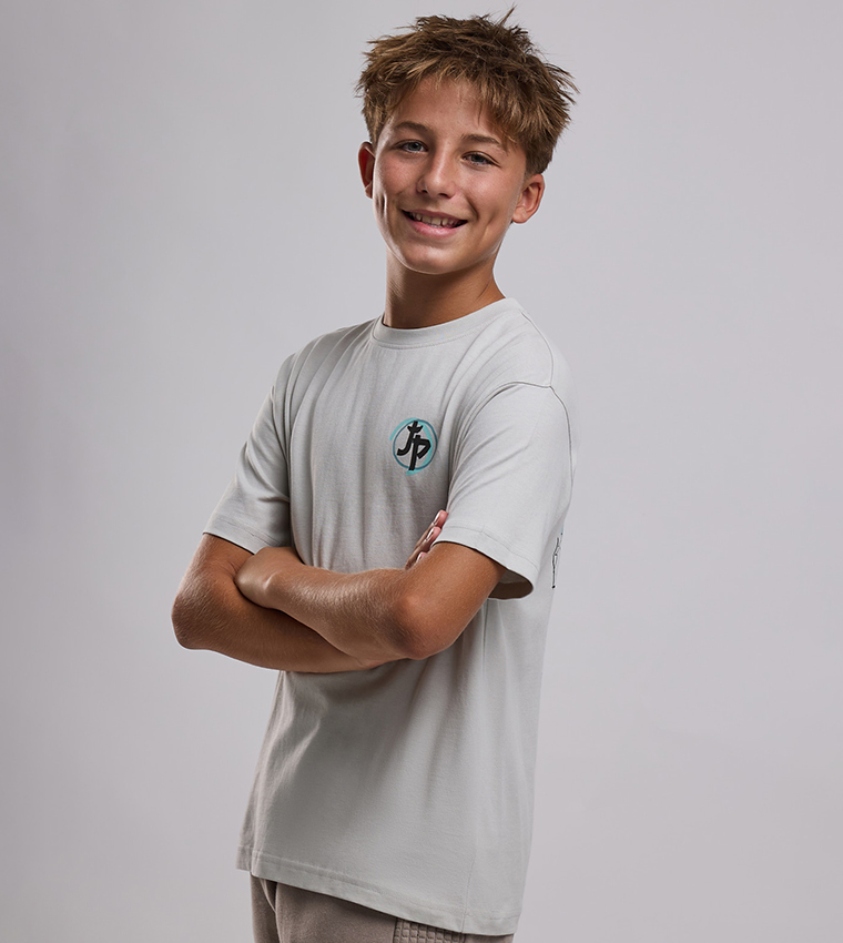 Printed T-Shirt with Crew Neck and Short Sleeves