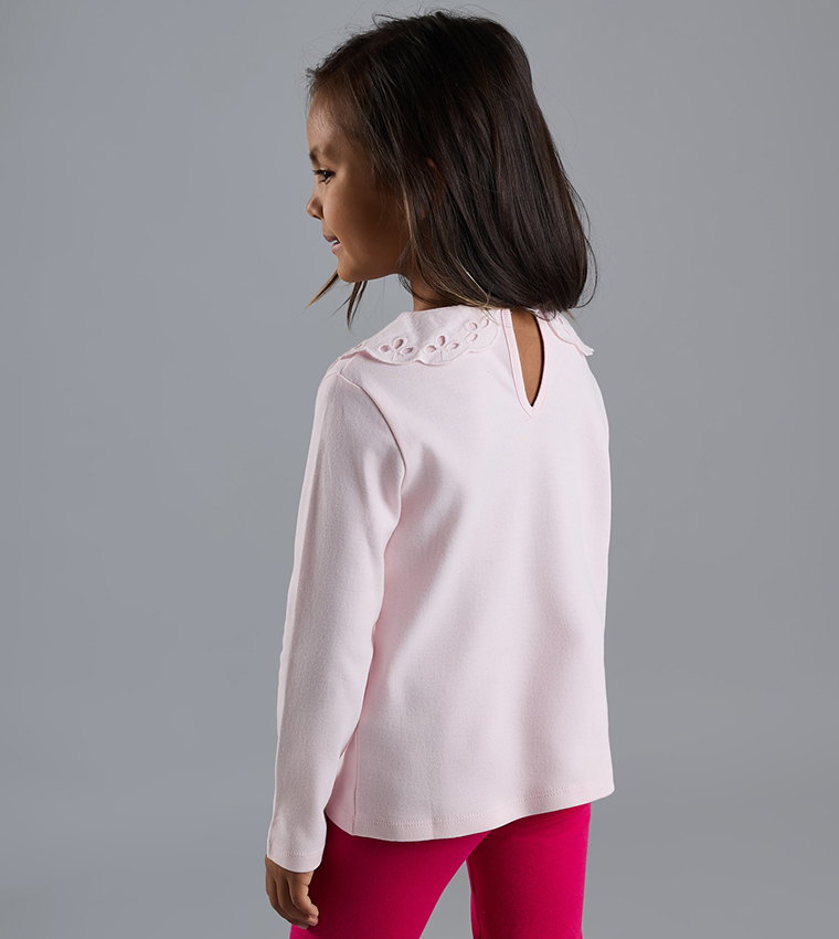 Solid Top with Baby Collar and Long Sleeves