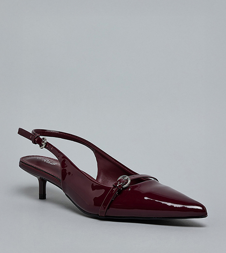 Glossy Slingback Pumps