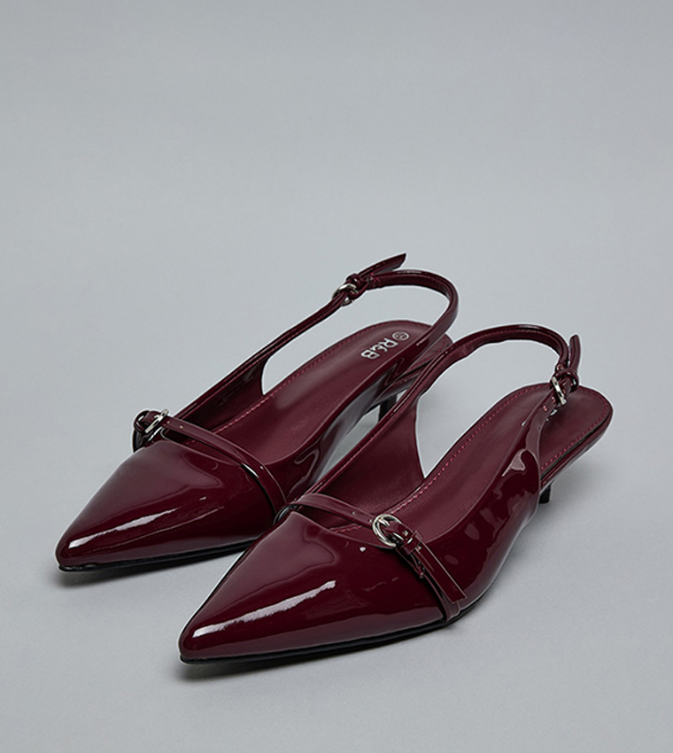 Glossy Slingback Pumps