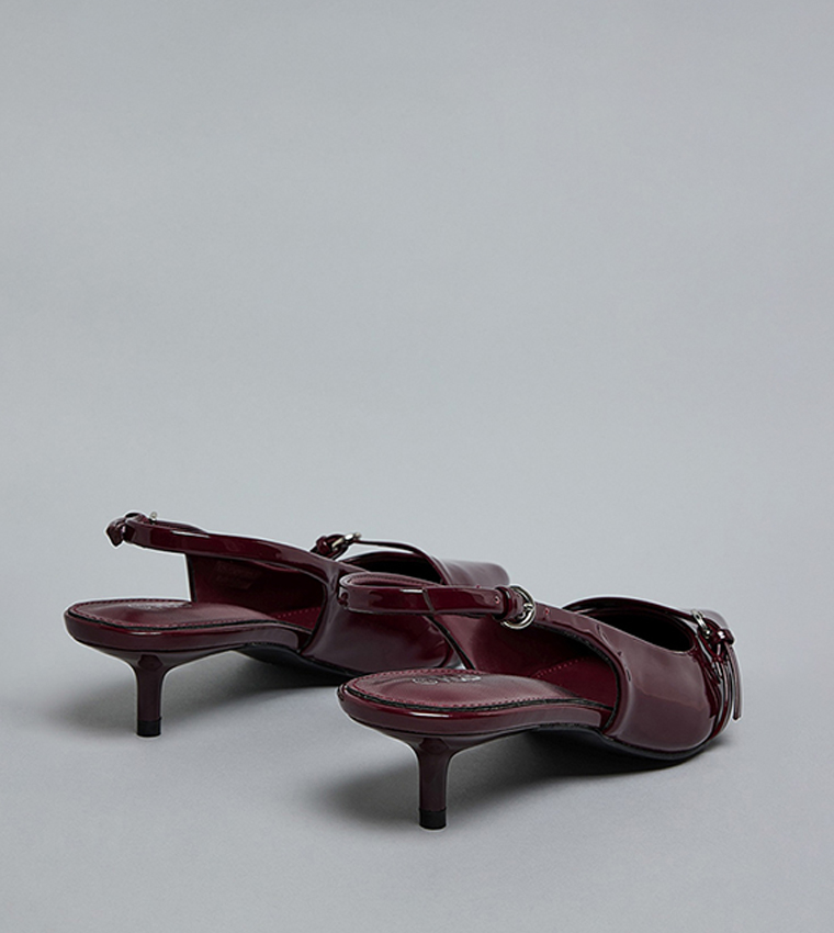 Glossy Slingback Pumps