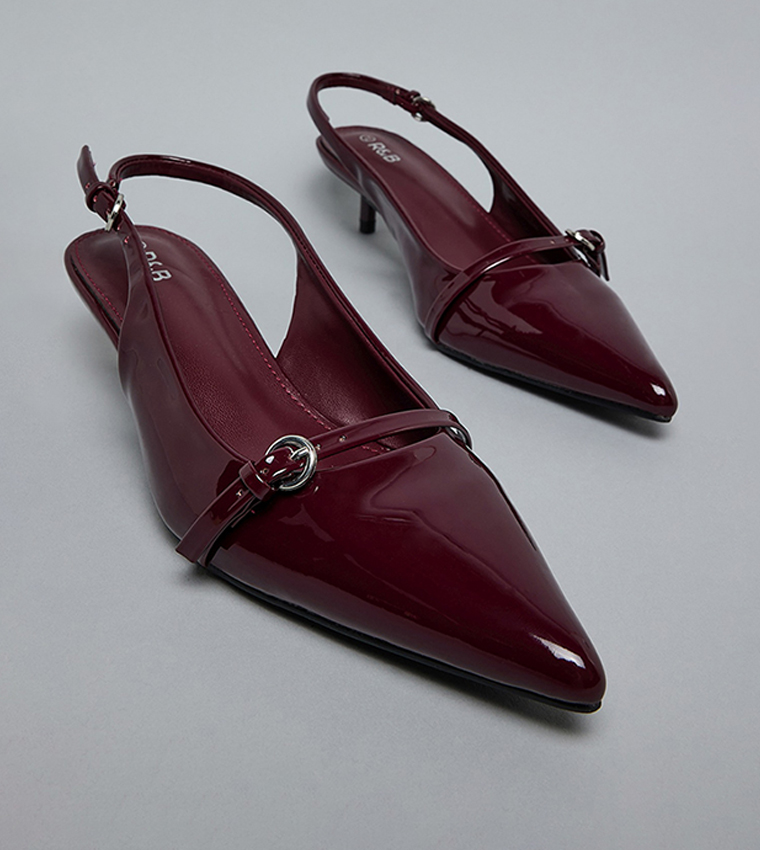 Glossy Slingback Pumps