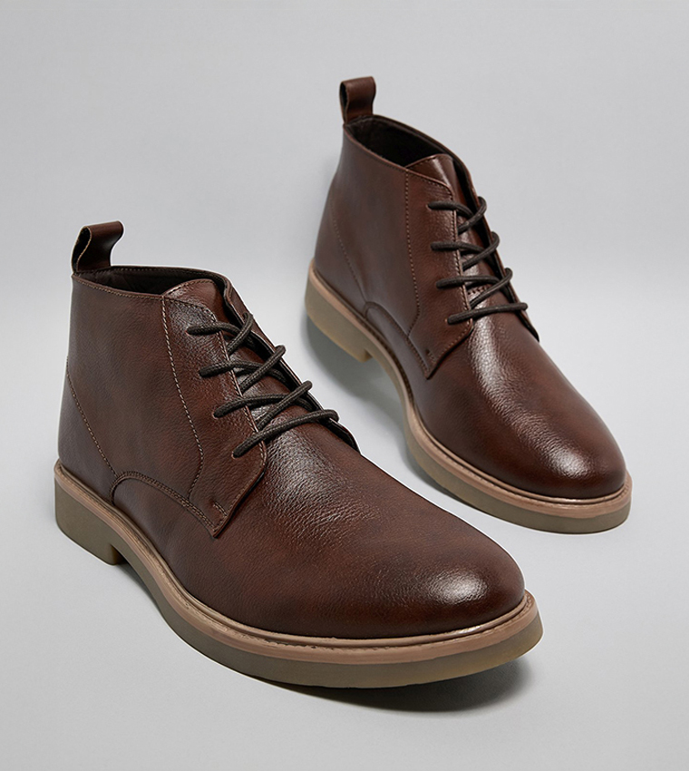 Textured Derby Ankle Boots
