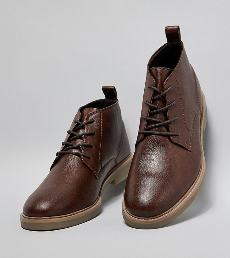 Textured Derby Ankle Boots