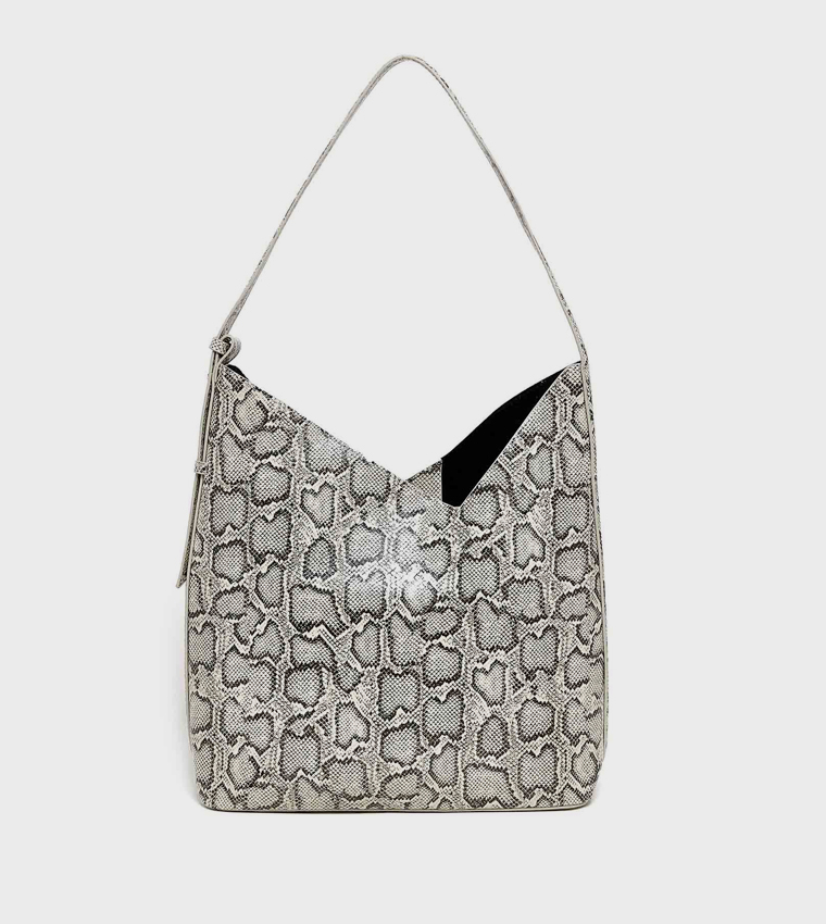 Snakeskin Shoulder Bag and Pouch Set