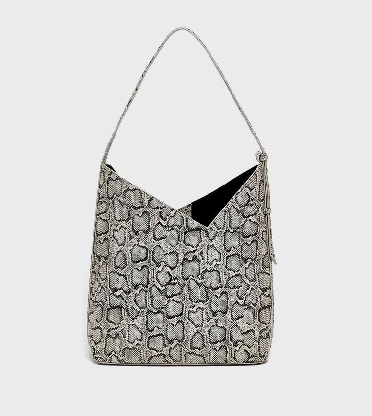 Snakeskin Shoulder Bag and Pouch Set