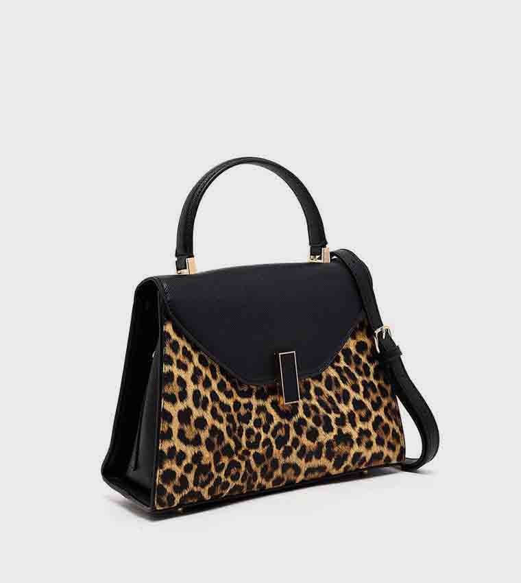 Animal Printed Top Handle Bag