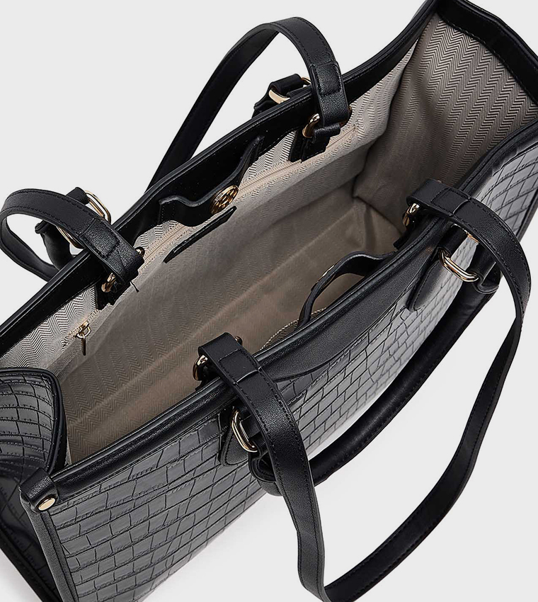 Textured Satchel Bag