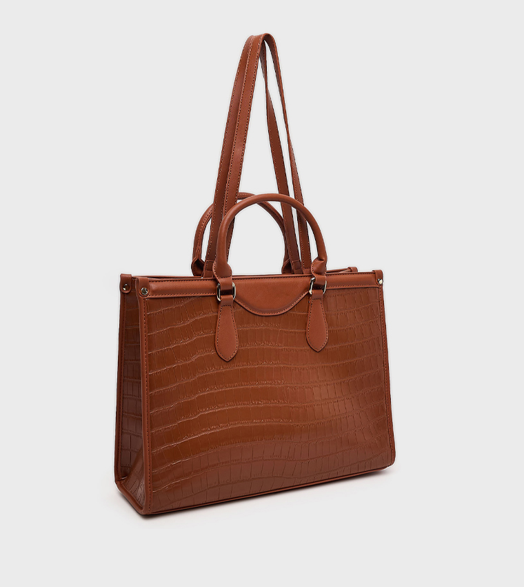 Textured Satchel Bag