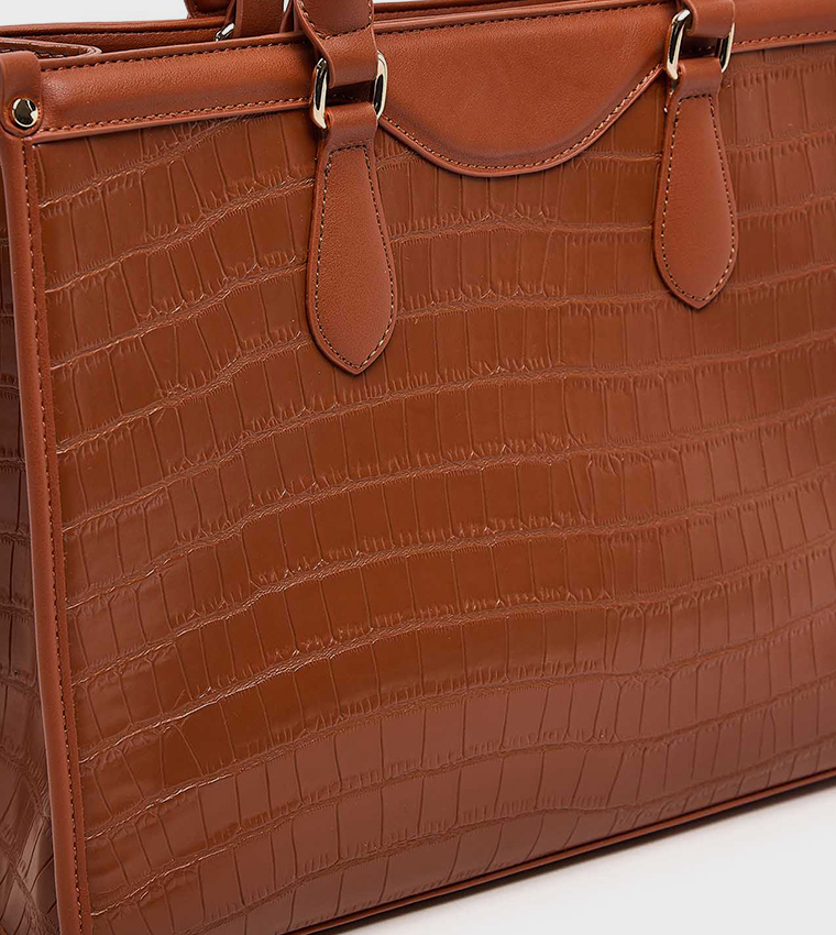 Textured Satchel Bag