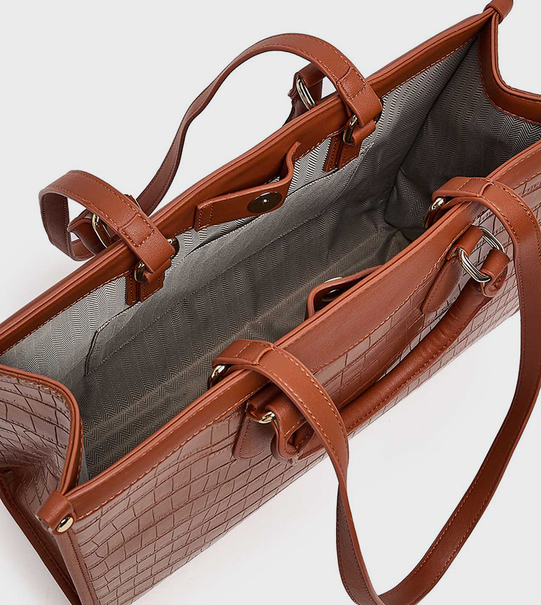 Textured Satchel Bag