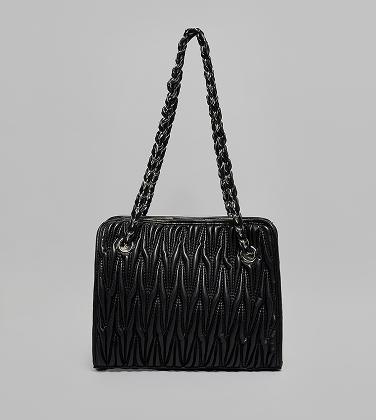 Quilted Shoulder Bag with Pouch