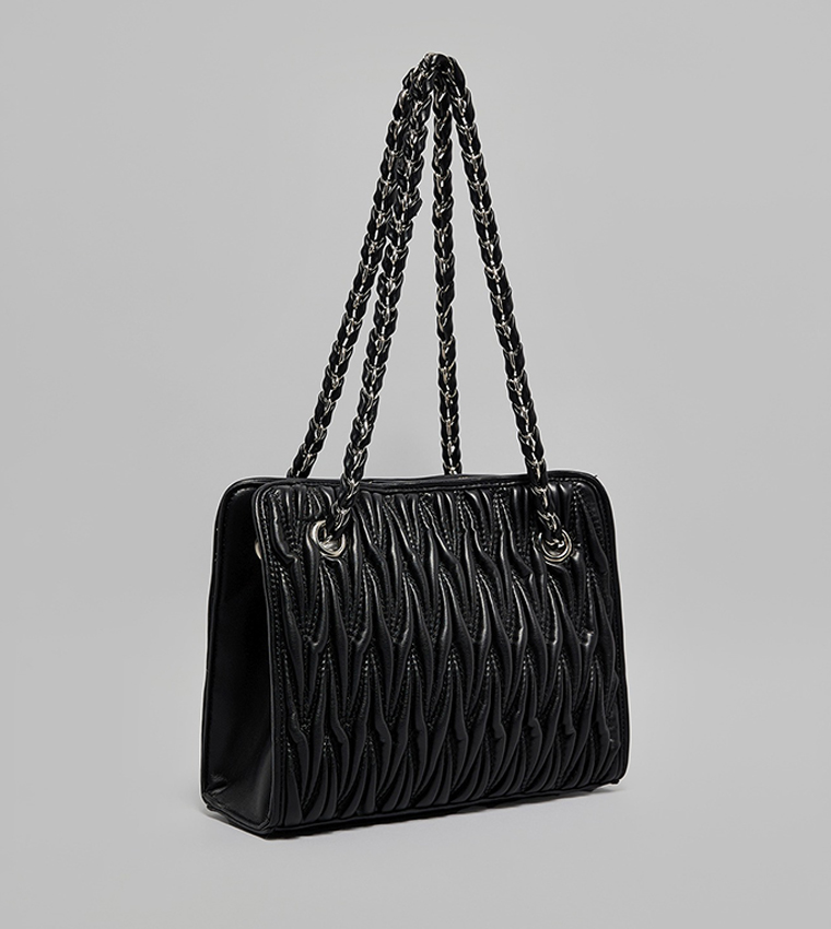 Quilted Shoulder Bag with Pouch