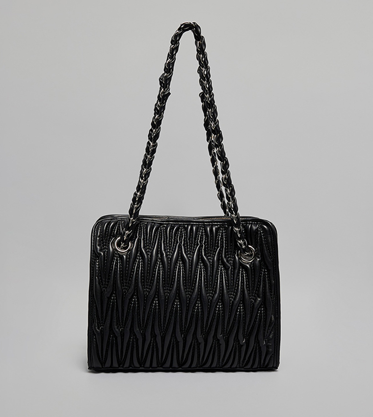 Quilted Shoulder Bag with Pouch