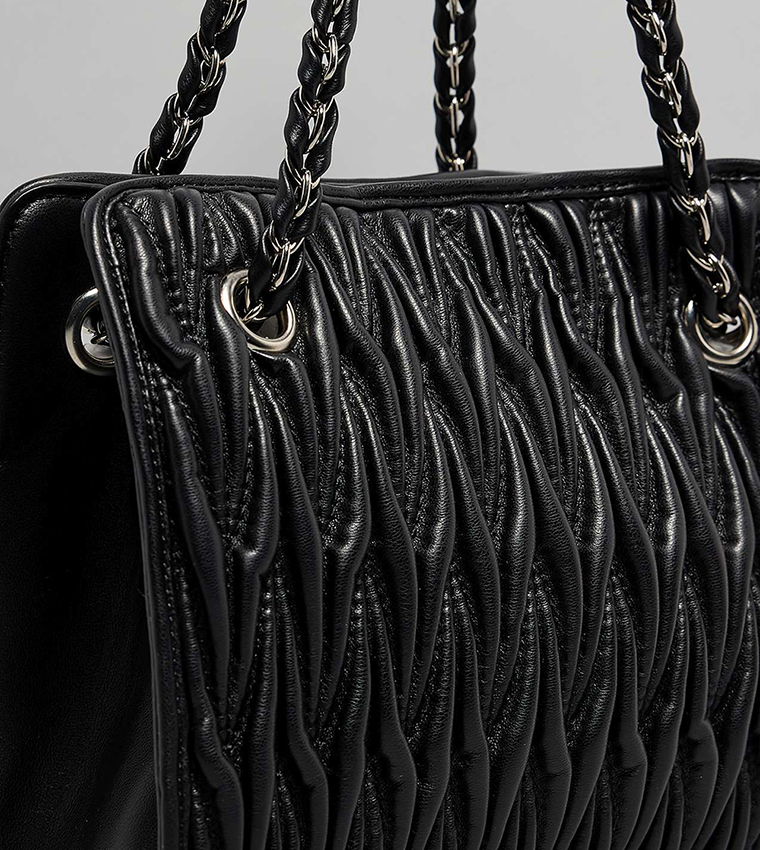 Quilted Shoulder Bag with Pouch