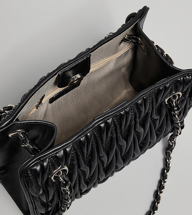 Quilted Shoulder Bag with Pouch