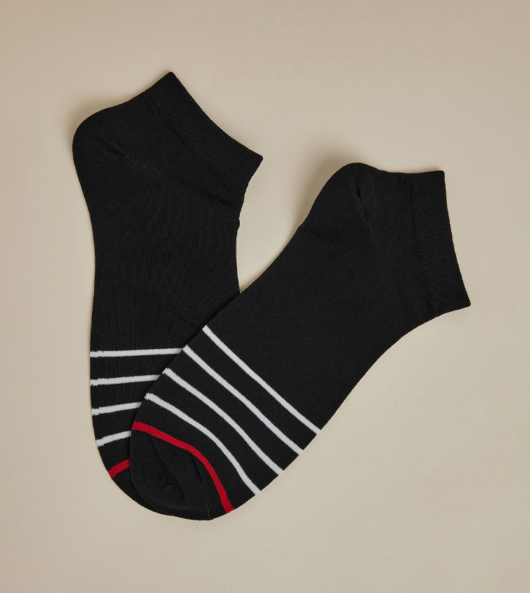 3 Pack Striped Ankle Socks