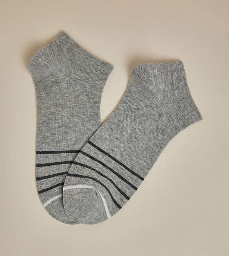 3 Pack Striped Ankle Socks