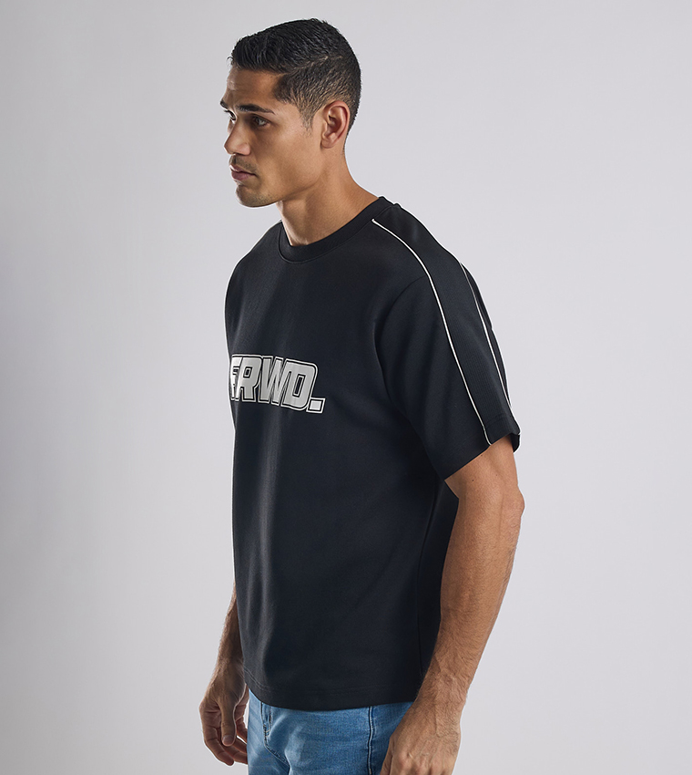 Printed T-Shirt with Crew Neck and Short Sleeves
