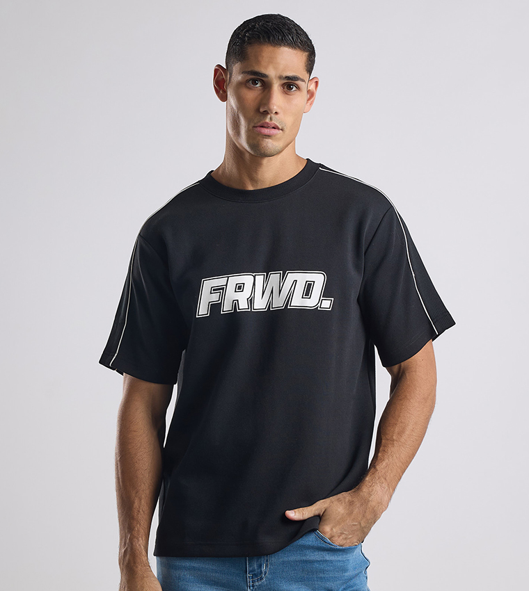 Printed T-Shirt with Crew Neck and Short Sleeves