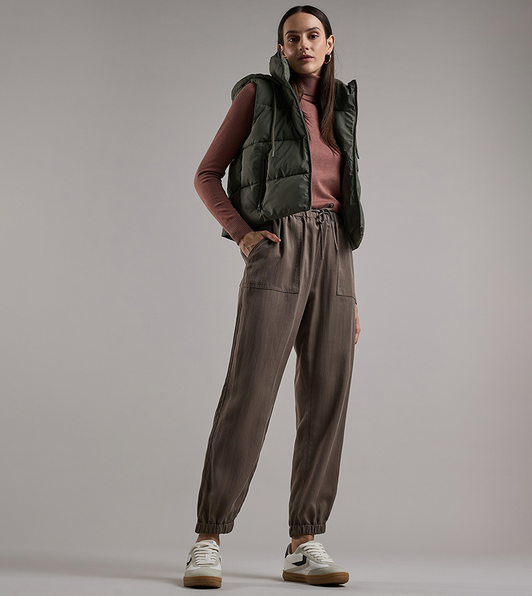 Textured Joggers with Drawstring Waist
