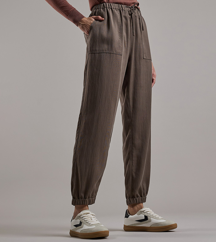 Textured Joggers with Drawstring Waist