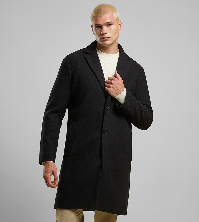 Solid Overcoat with Button Closure