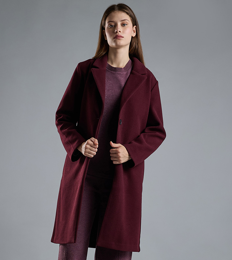 Solid Overcoat with Button Closure