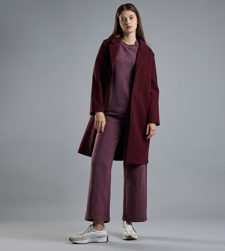 Solid Overcoat with Button Closure