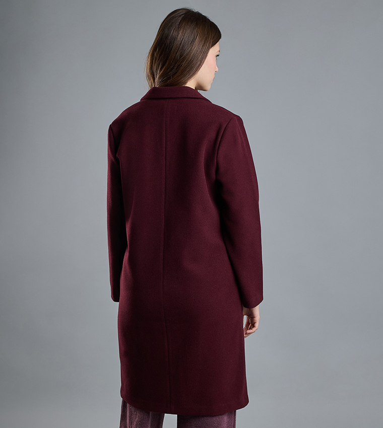 Solid Overcoat with Button Closure