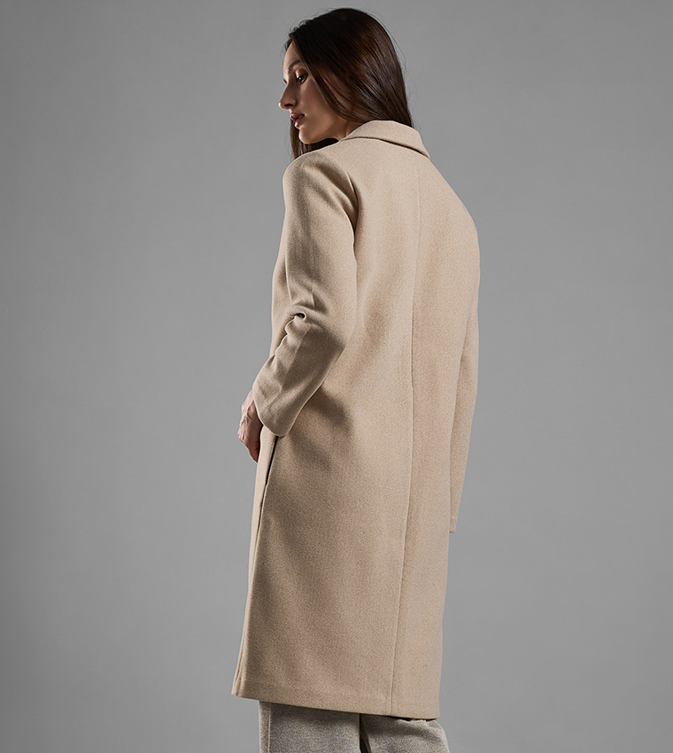 Solid Overcoat with Button Closure