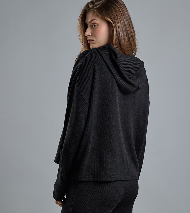 Solid Sweatshirt with Crew Neck and Long Sleeves