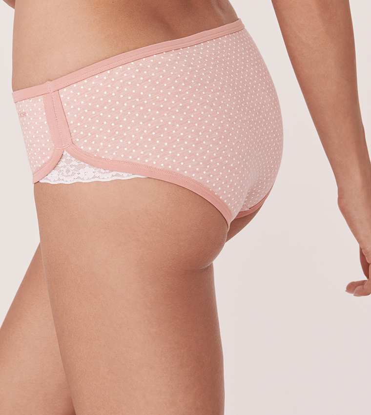 Polka Dots Pattern Elasticated Waistband Panty - Pink